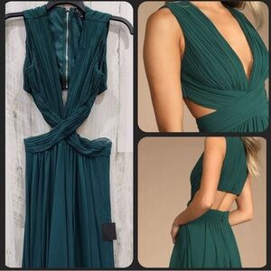 LULUS Vivid Imagination Emerald Gree Cutout Maxi Dress*Gorgeous Size X-LargeNWOT